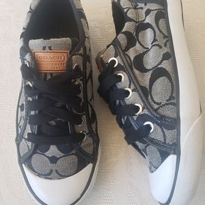 Coach Gray and Black Logo Sneakers